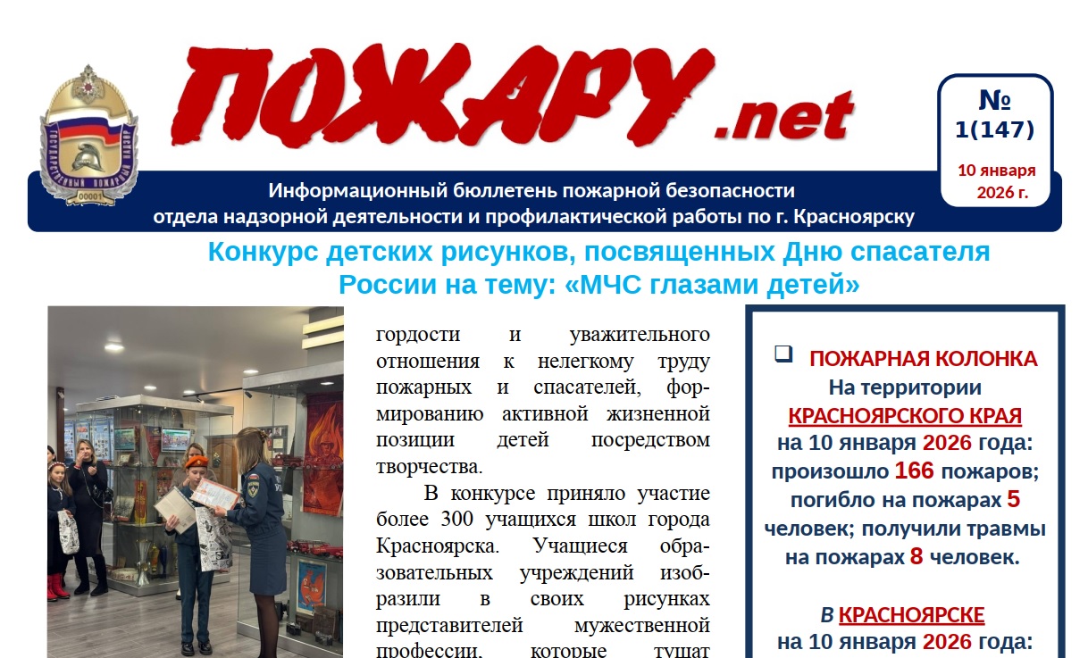 Информационный бюллетень пожарной безопасности № 1 от 10 января 2025