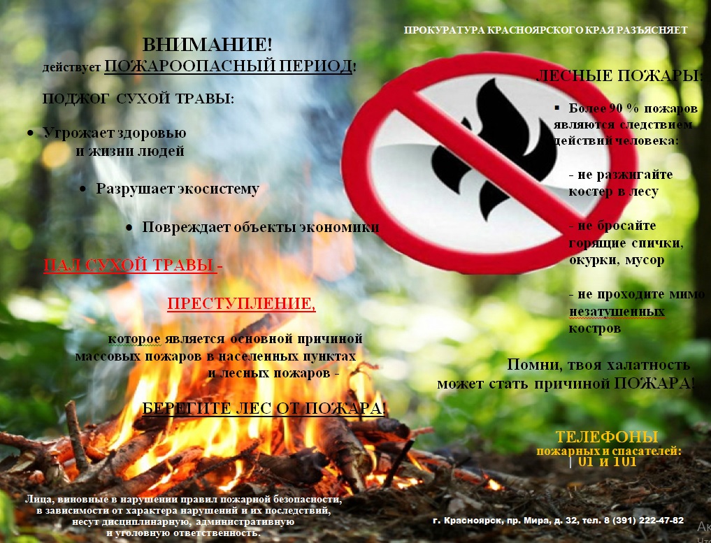 ВНИМАНИЕ! ПОЖАРООПАСНЫЙ ПЕРИОД!